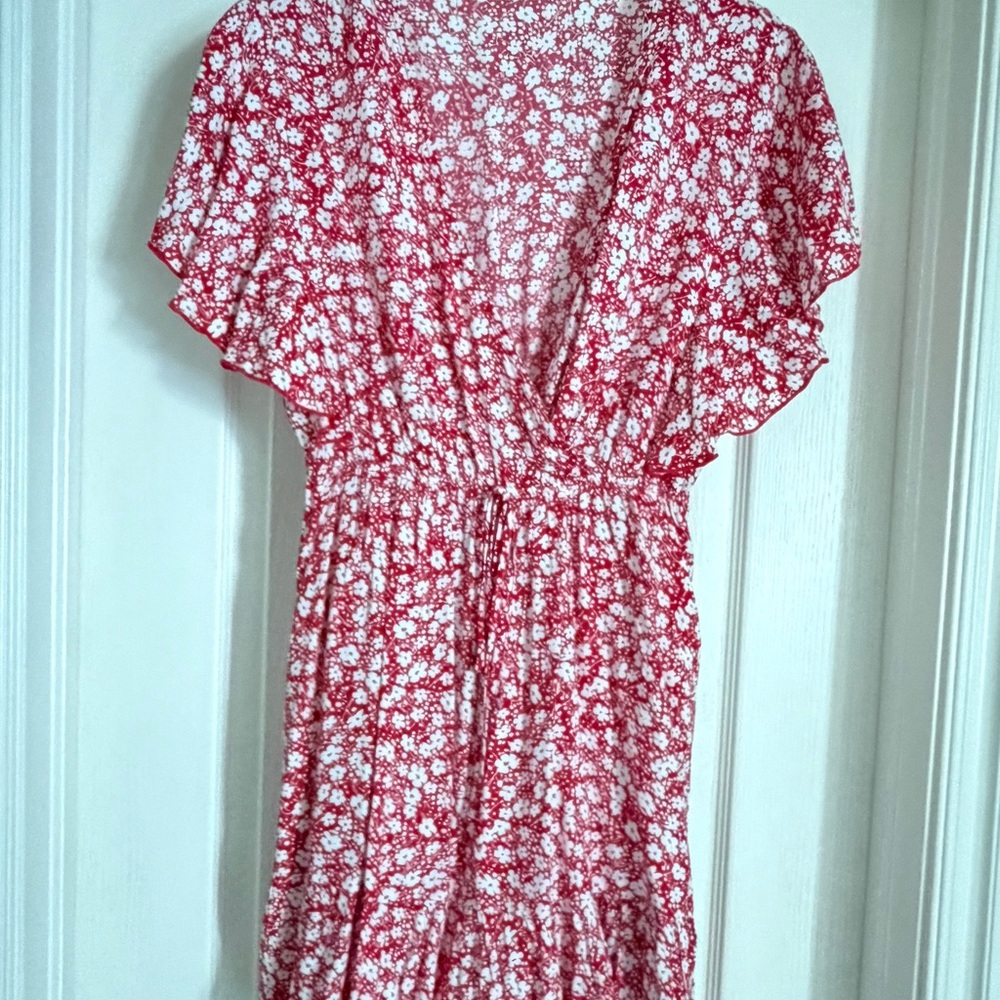 Cupshe Red and White Floral Mini Dress